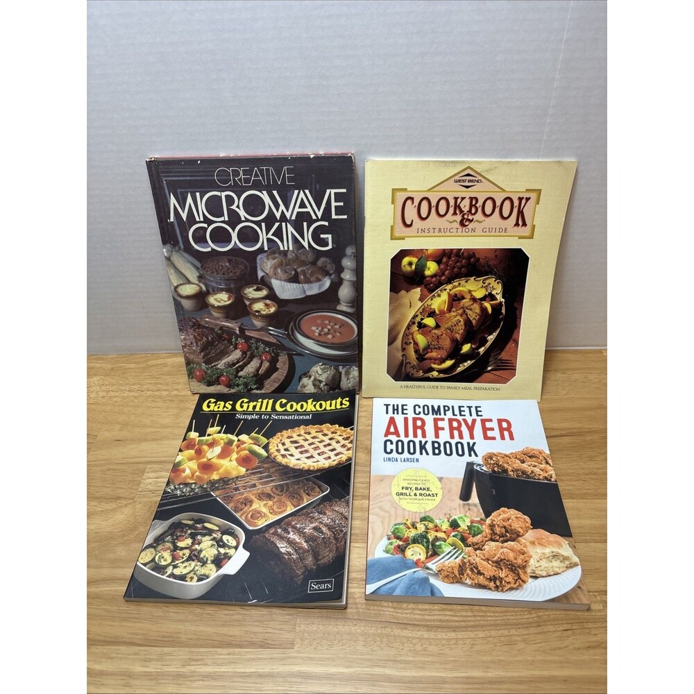 Lot of Four Paperback Cookbooks Books Air Fryer, Microwave, Gas Grill